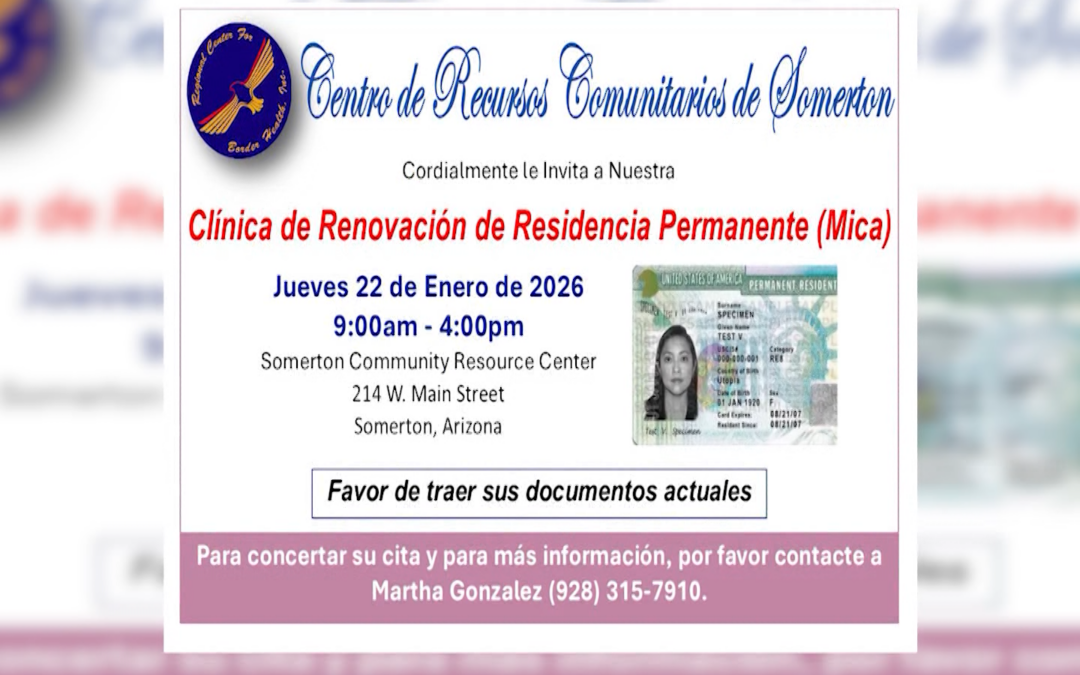 Centro Regional de Salud Fronteriza ofrece taller gratuito para renovación de residencia permanente