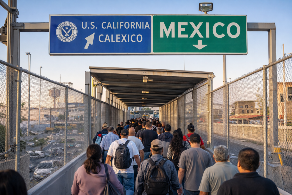 Anuncian cambio temporal en cruce peatonal entre Mexicali y Calexico por obras de modernización