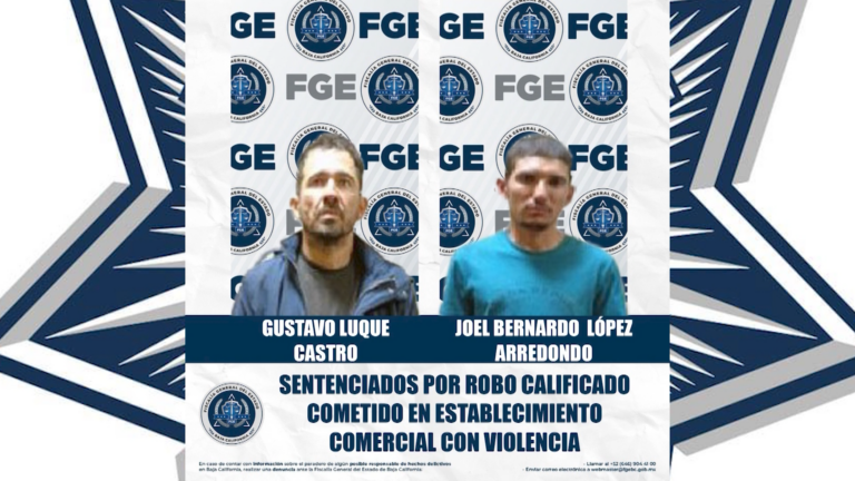 Seis años de cárcel para asaltantes armados en Mexicali