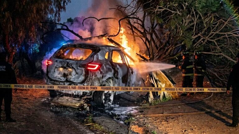 Tragedia en Tlaxco: Fatal Incendio Vehicular Cobra la Vida de un Bebé y su Familia