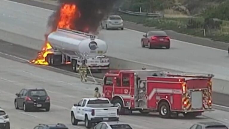 Incendio de Camión Cisterna Genera Restricciones en la Interestatal 5 en San Diego