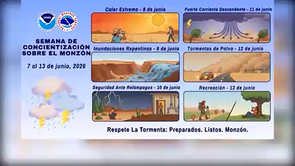 NWS inicia Semana de Concientización sobre el Monzón en el suroeste de EE.UU.