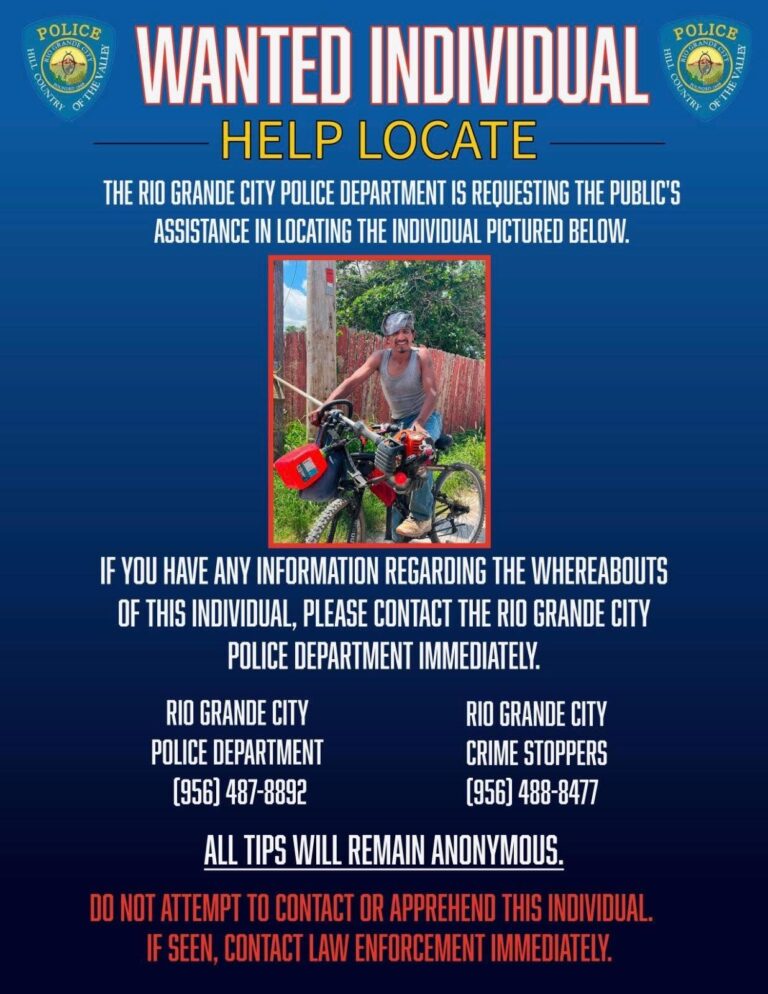 Urgente: Policía de Rio Grande City Busca Identificar a Persona Buscada