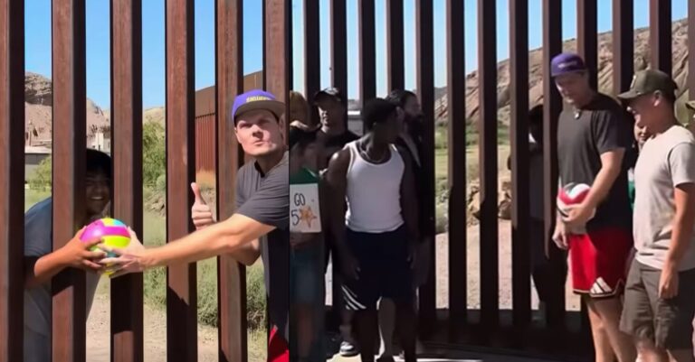 Skweezy Jibbs cumple su sueño de jugar voleibol en el muro fronterizo en El Paso