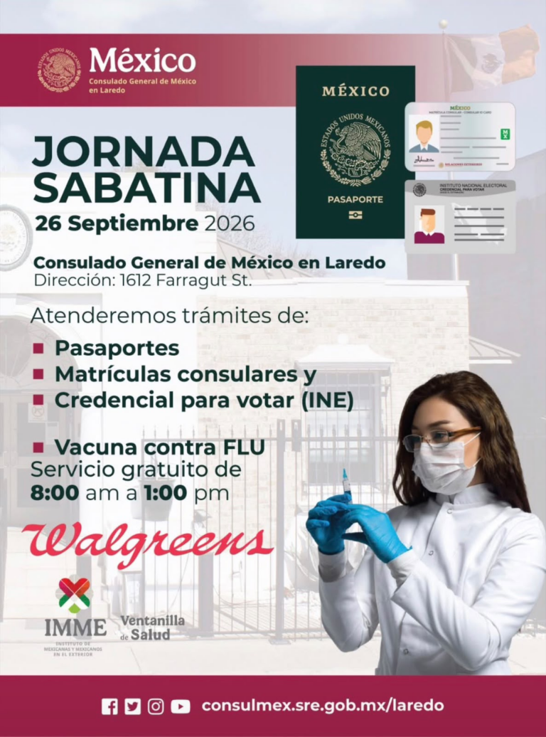 Consulado de México en Laredo realizará jornada sabatina de servicios