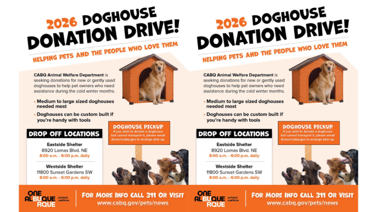 Albuquerque lanza la campaña “Doghouse Drive” para recolectar casas de perro para el invierno