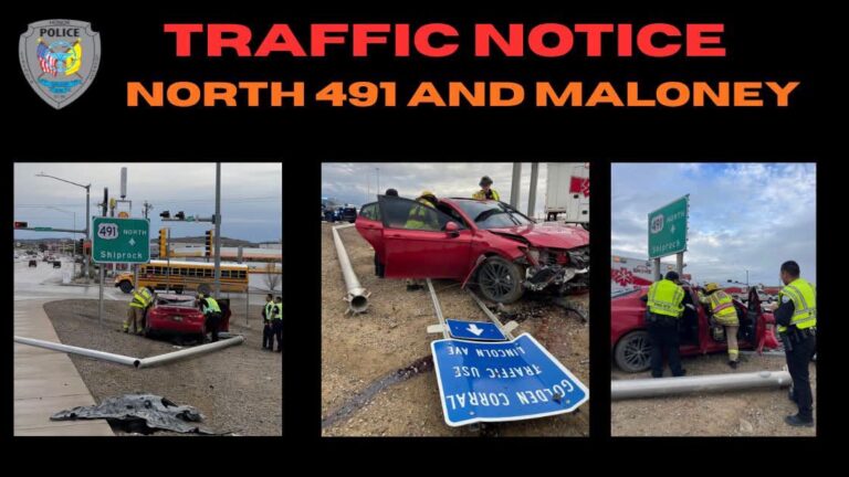 Policía de Gallup investiga choque en la intersección de West Maloney Ave y US Highway 491