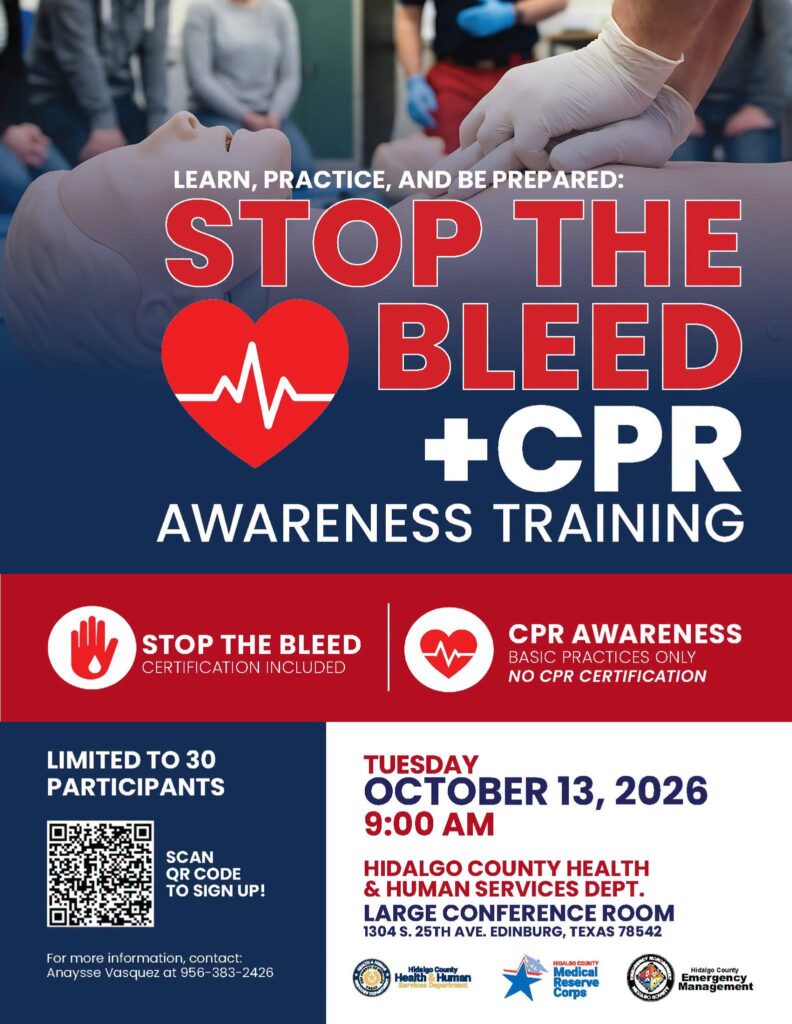 Ofrecen capacitación de Stop the Bleed y RCP en Edinburg
