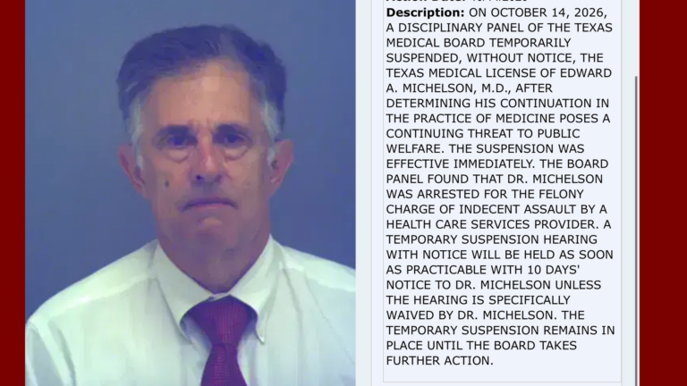 Suspenden temporalmente licencia médica de doctor de El Paso arrestado por presunta agresión a paciente
